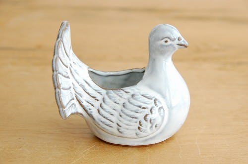 デンマークで見つけた陶器の小鳥オブジェ（ホワイト） - 北欧、暮らし