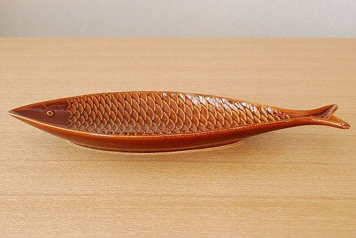 GUSTAVSBERG/グスタフスベリ/Stig Lindberg/お魚プレート（ブラウン