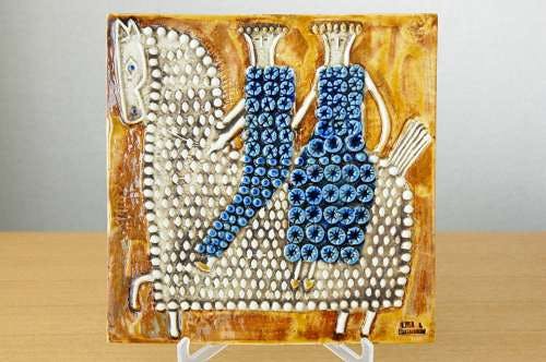 GUSTAVSBERG/グスタフスベリ/Lisa Larson/陶板の壁掛け（馬） - 北欧