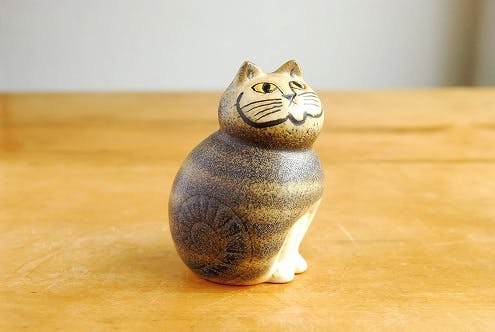 取扱い終了】Lisa Larson/リサ・ラーソン/オブジェ/ネコ・グレー（S