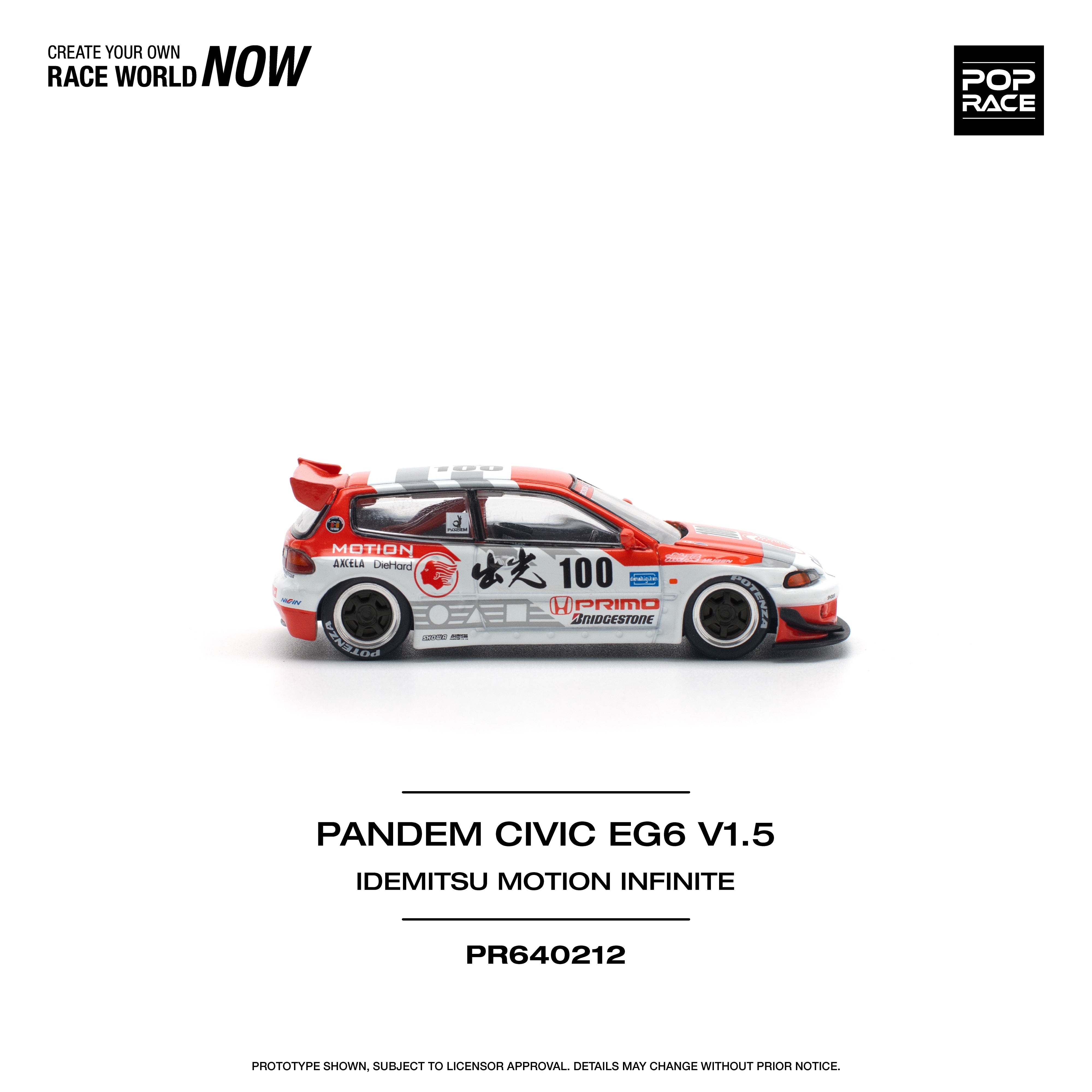 POPRACE 1:64 PANDEM CIVIC EG6 v1.5 IDEMITSU MOTION INFINITE