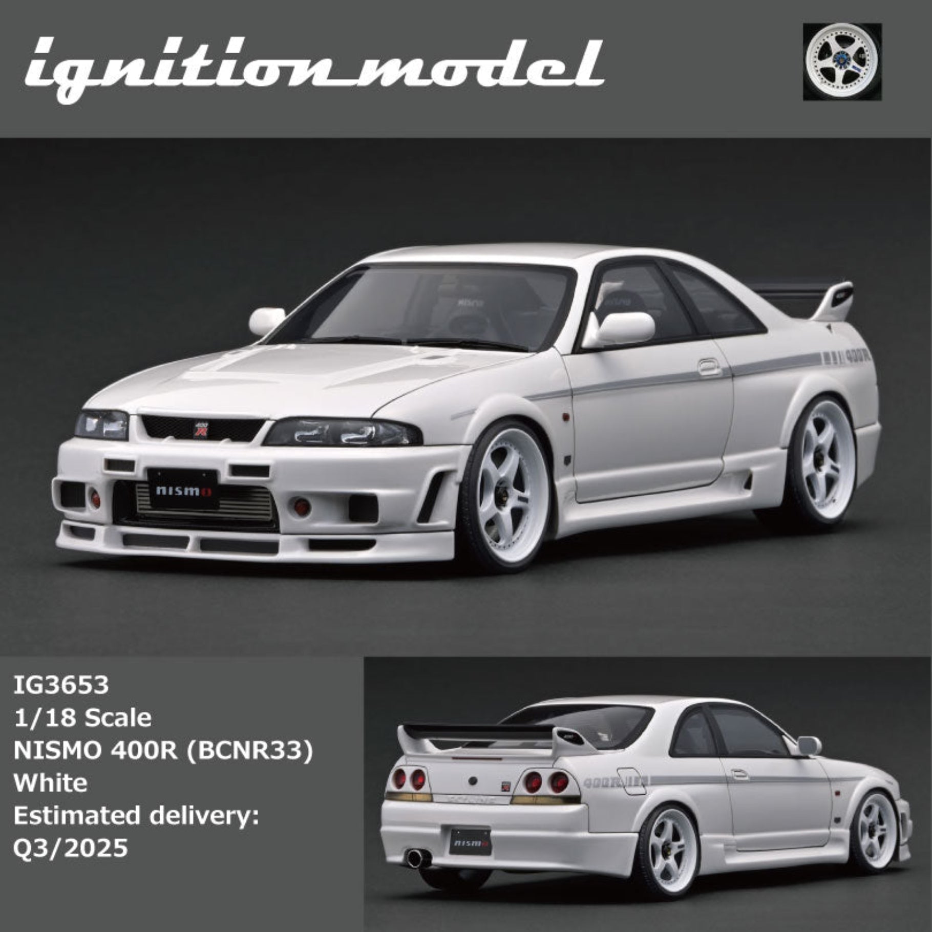 Ignition Model 1:18 Nissan NISMO 400R (BCNR33) White IG3653