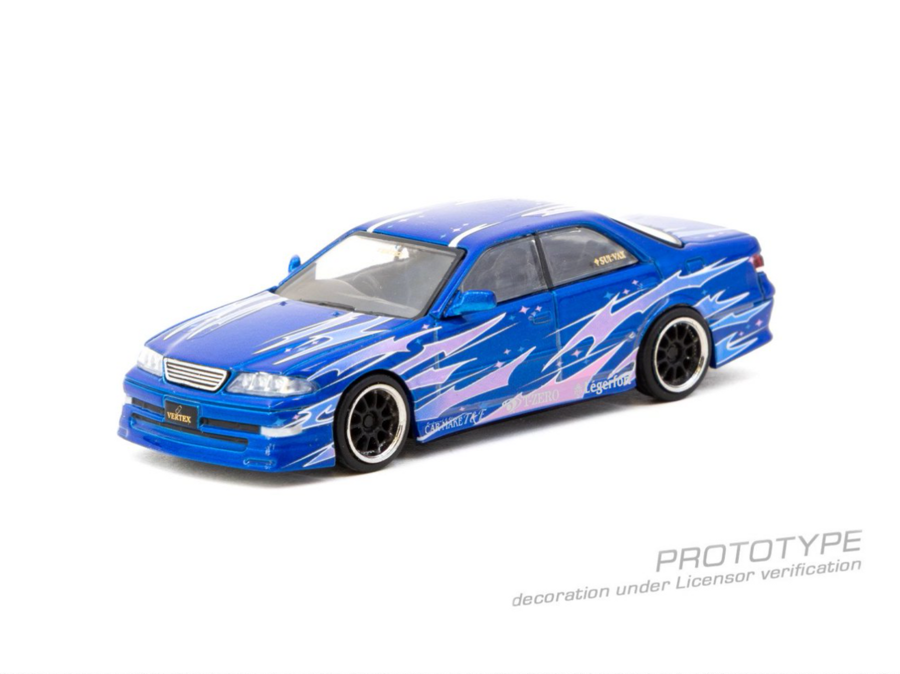Tarmac Works 1:64 VERTEX Toyota Mark II JZX100 Blue Metallic T64G