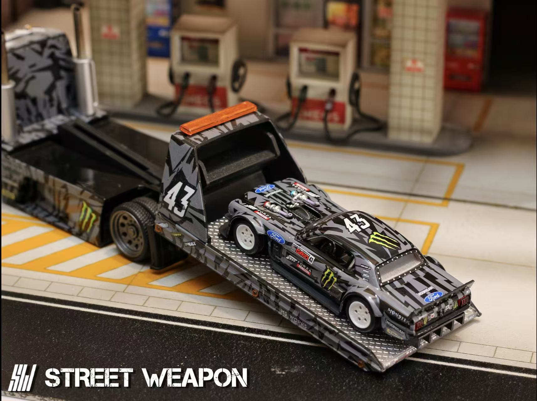 Street Weapon 1:64 1965 Mustang and KamaZ Trailer (2 Versions
