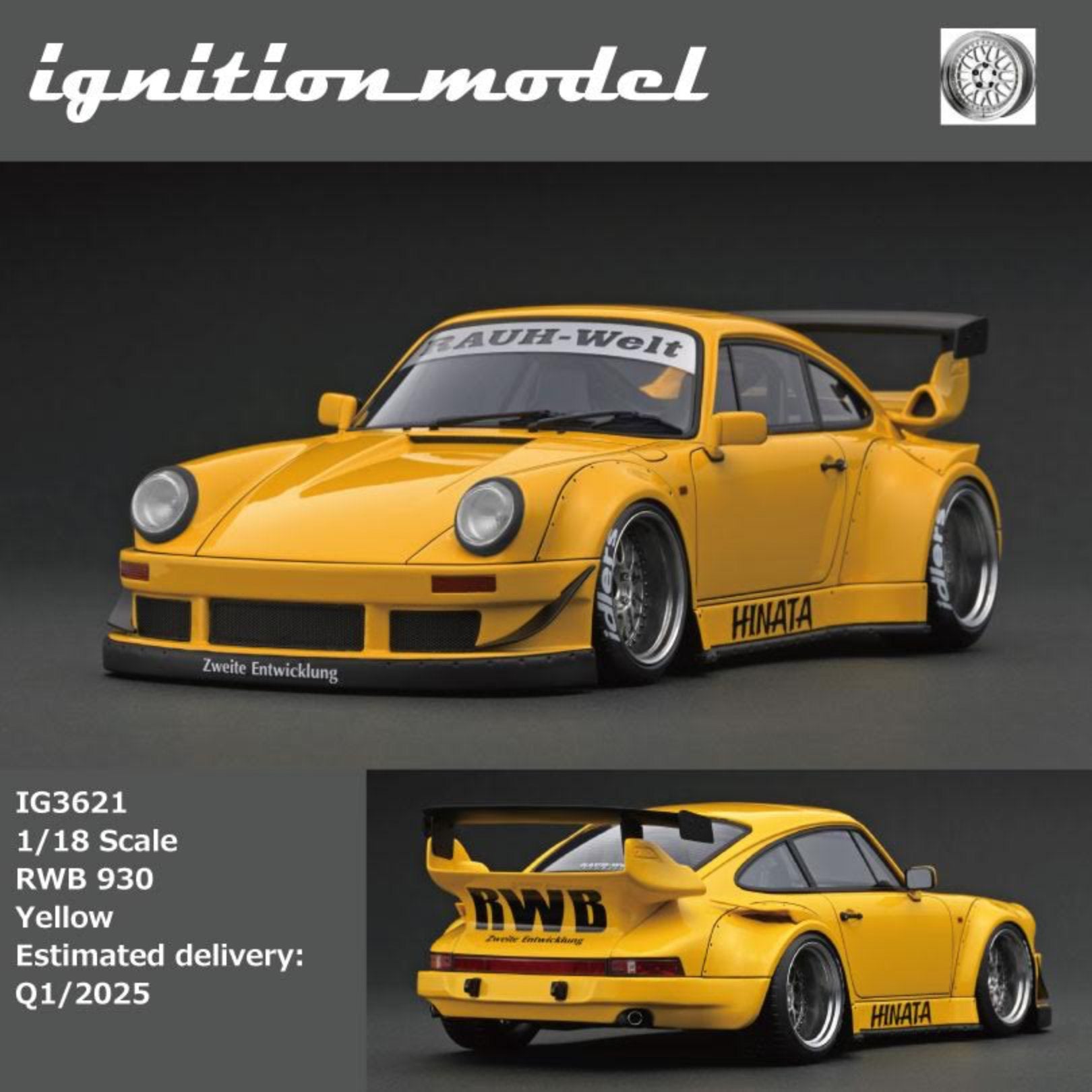 Ignition Model 1:18 Porsche RWB 930 Yellow IG3621 – Horizon Diecast