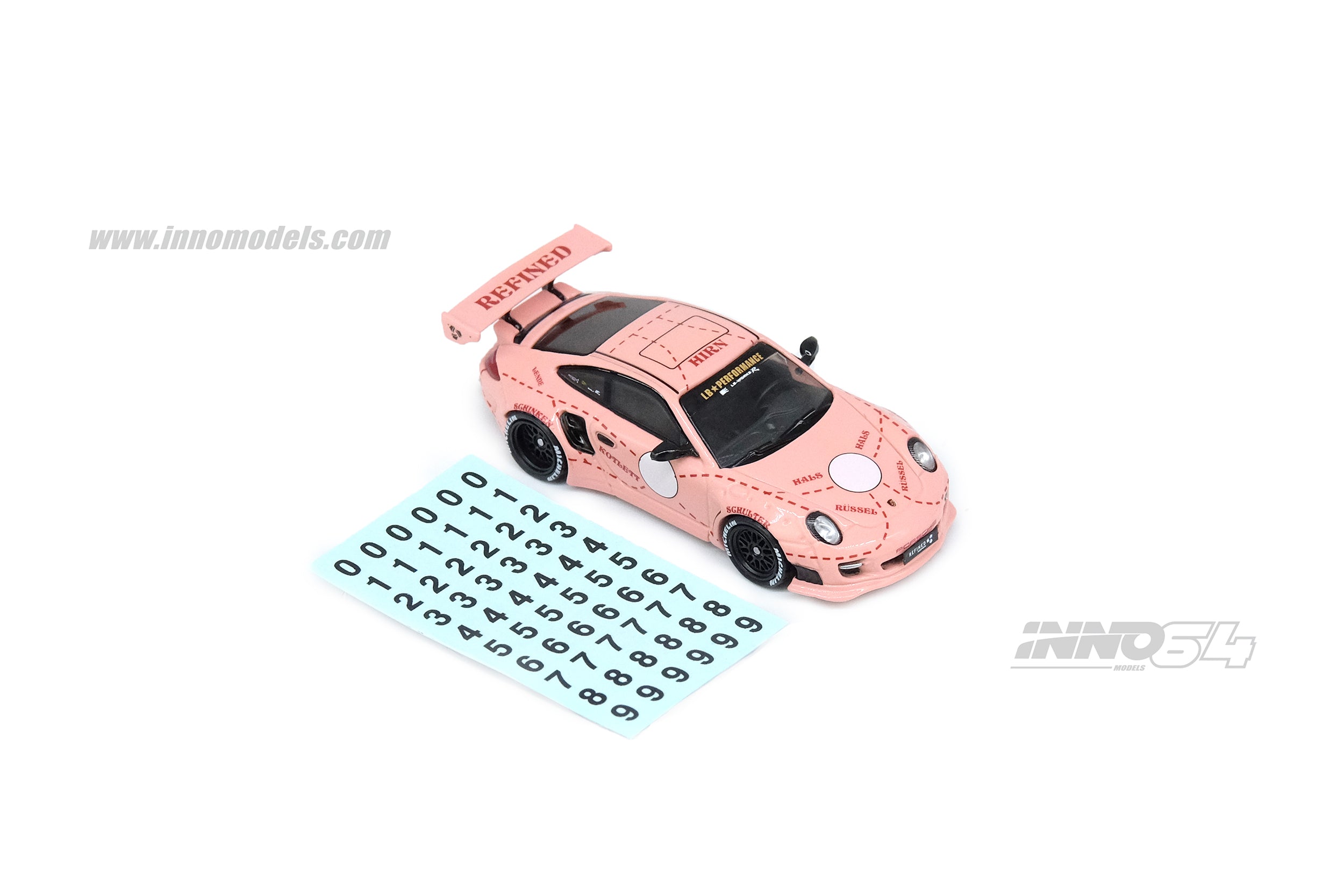 Inno64 Porsche 997 LBWK Pink Pig Carloverdiecast Special Edition