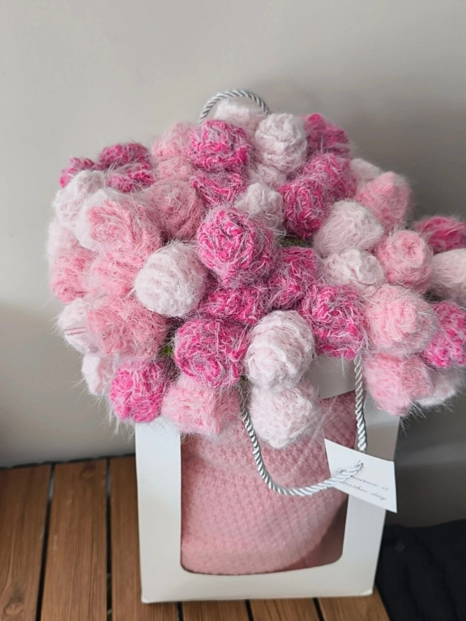 完成品】花束ブランケット (直径100cm)｜グラデーションが美しい手編み