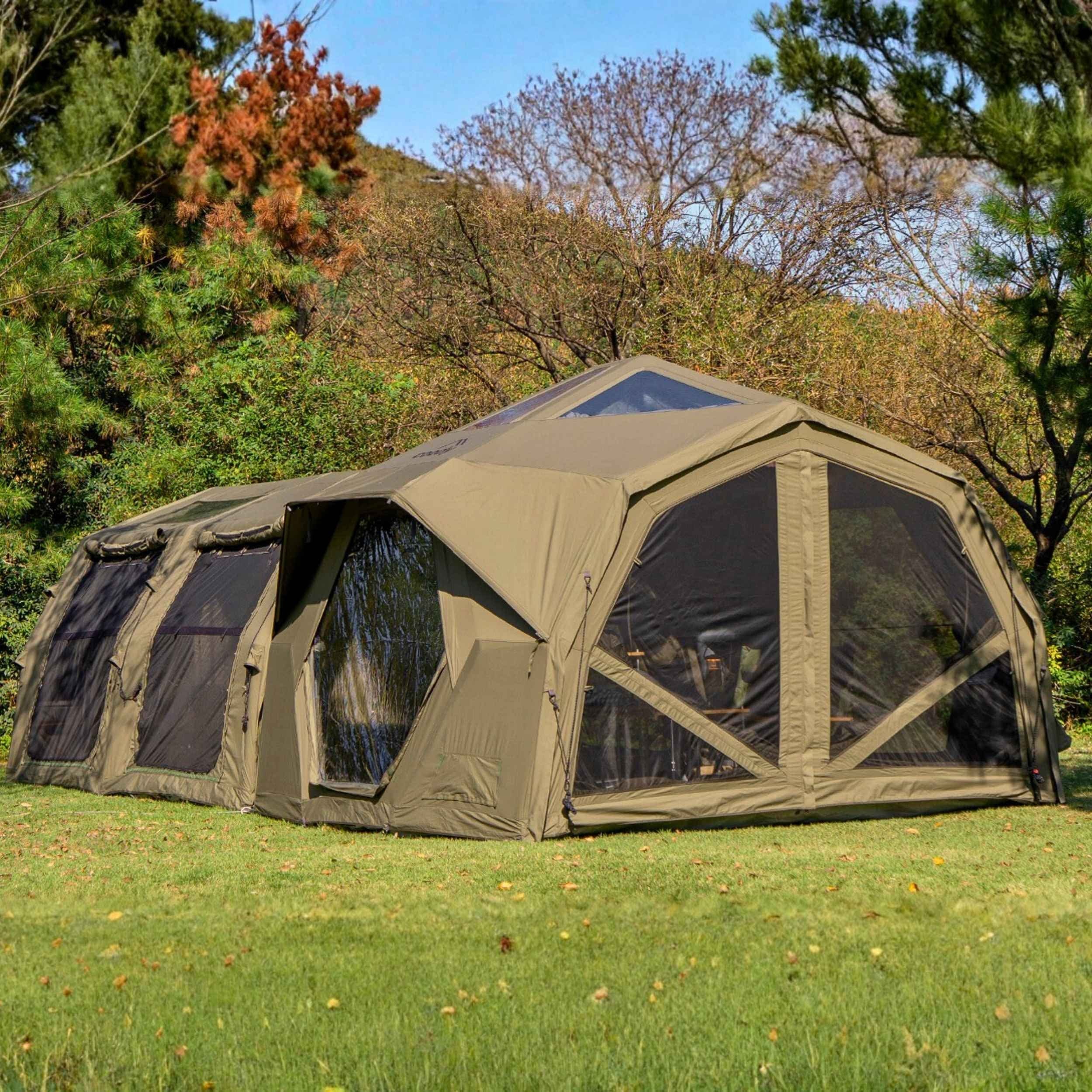 Coody Familia AirTent 17.2 Pro Forest Green- Inflatable Tent for