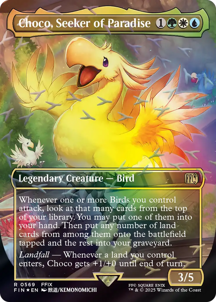 Choco, Seeker of Paradise (Borderless) (Chocobo Track Foil) [FINAL FAN