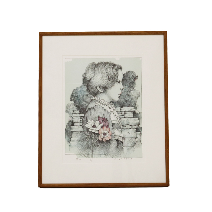 石阪春生(いしさかはるお) 「アネモネ 女のいる風景」 人物画 絵画