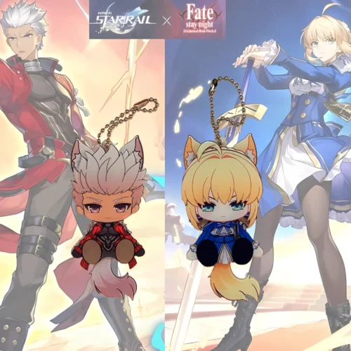 Fate x HSR Saber Archer Fate Waggy Honkai Star Rail Keychain