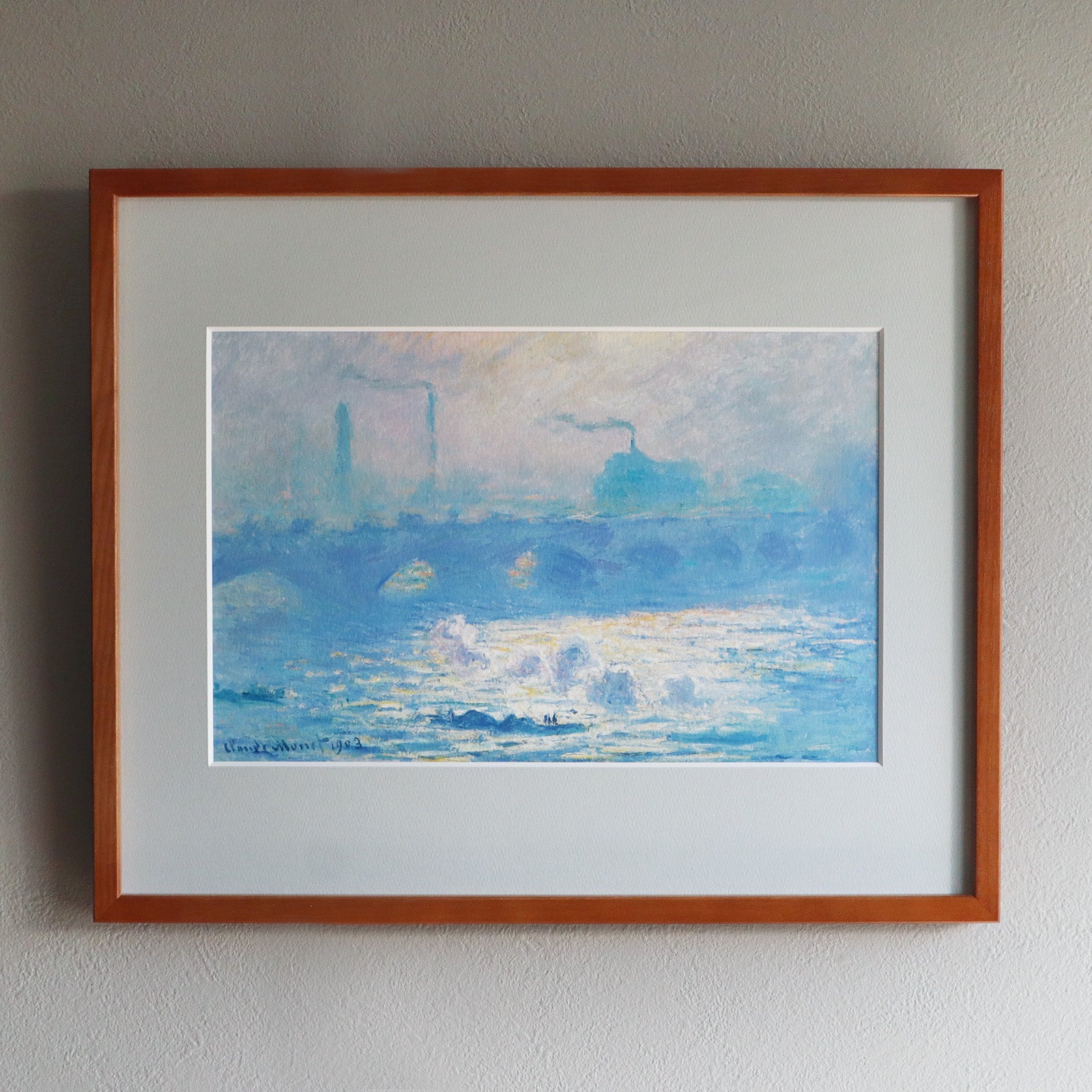 クロード・モネ 「ウォータールー橋」アートポスター（フレーム付き