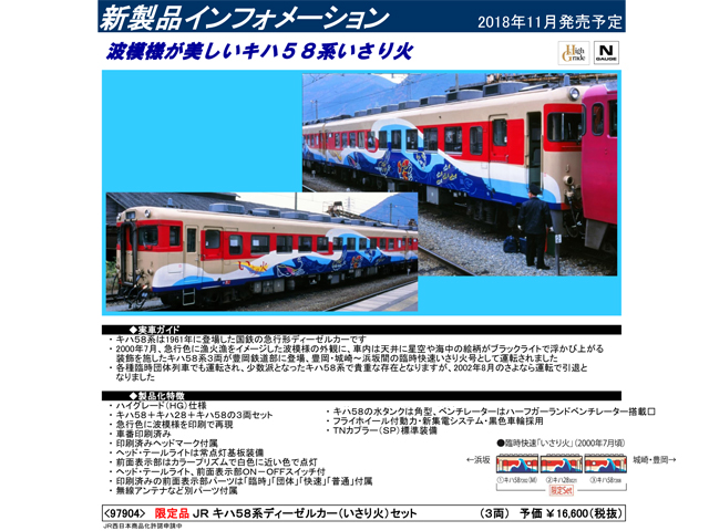 トミックス 97904 限定品 JRキハ58系「いさり火」3両セット 鉄道模型 N