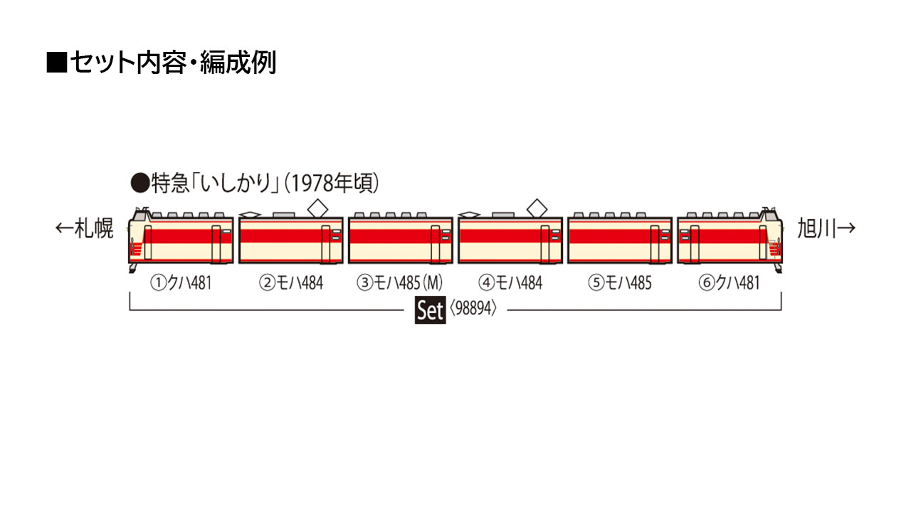 トミックス 98894 485系1500番台 特急 いしかり 6両セット | 鉄道模型