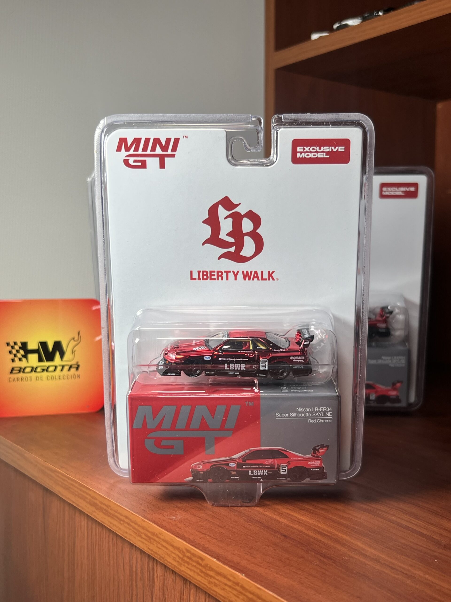 Mini GT 1:64 Nissan LB-ER34 Super Silhouette Skyline Red Chrome