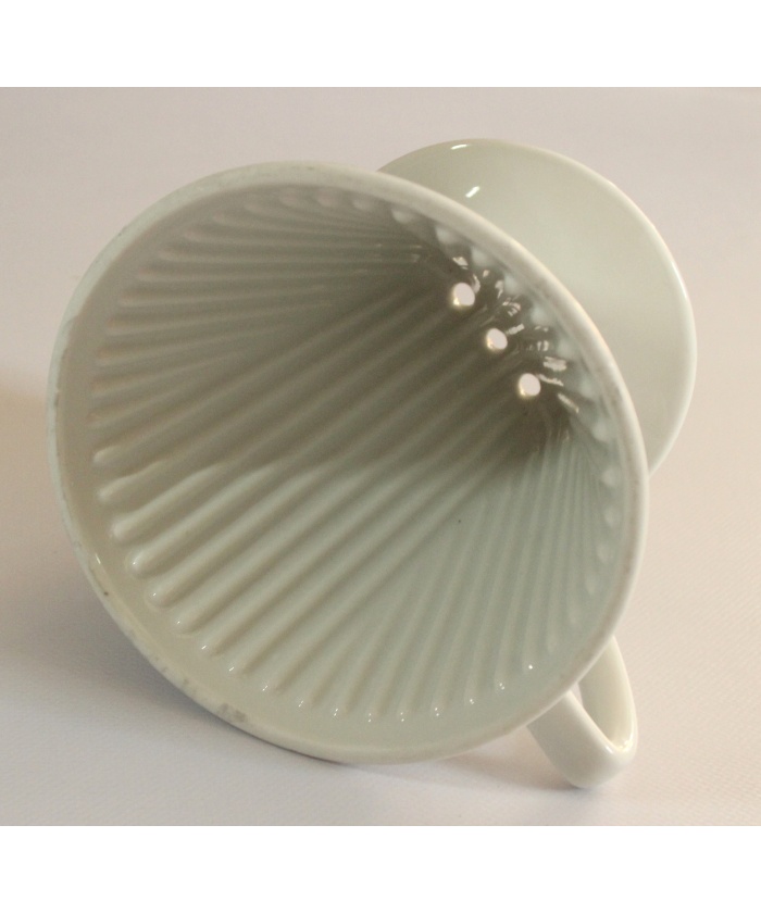 1950s - large white porcelain coffee filter, coffee dripper by
