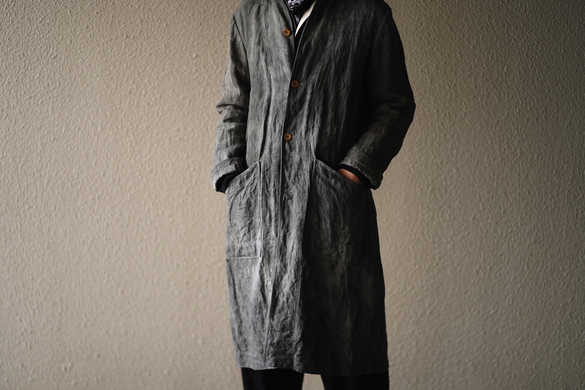 ARAKI YUU 19S/S French Vintage Linen Atelier Coat | HUES 福岡