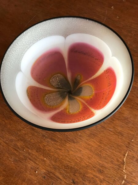 大川薫作の「津軽びいどろ鉢」玻璃菓子鉢（茶道具）買取りました/福岡