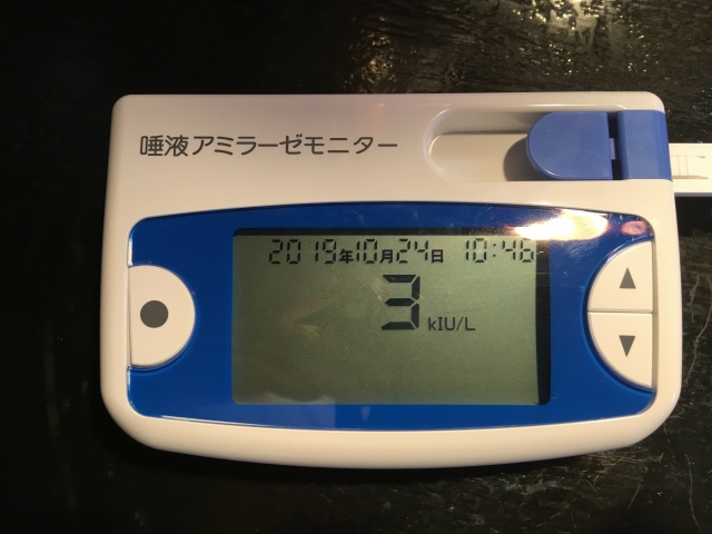 唾液アミラーゼモニターを使った整体後の疲労（ストレス）テスト