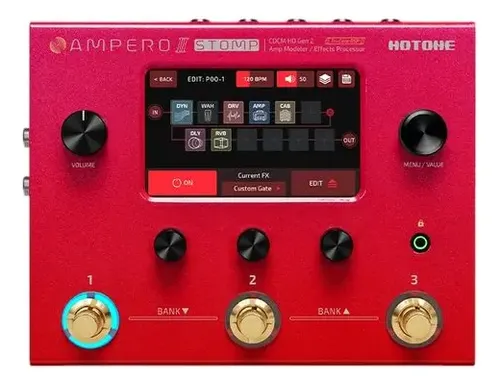 Pedaleira Hotone Stomp Ampero Ii P/ Guitarra Vermelho