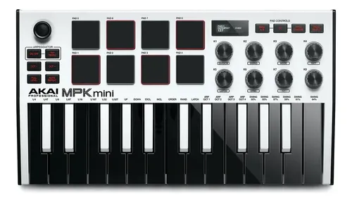 Akai Pro Mpk Mini Mk3 25 Teclas Usb Midi Teclado (blanco