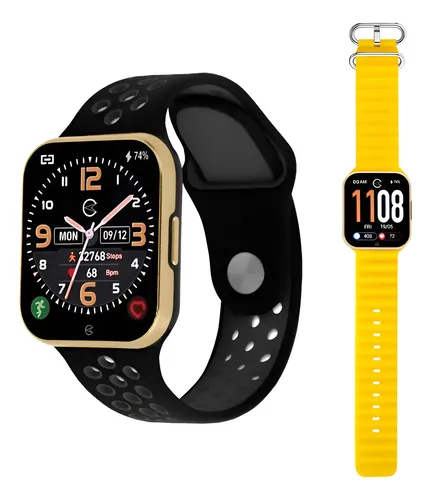 Relógio Smartwatch Smart Champion Ch50033z Troca Pulseiras Preto