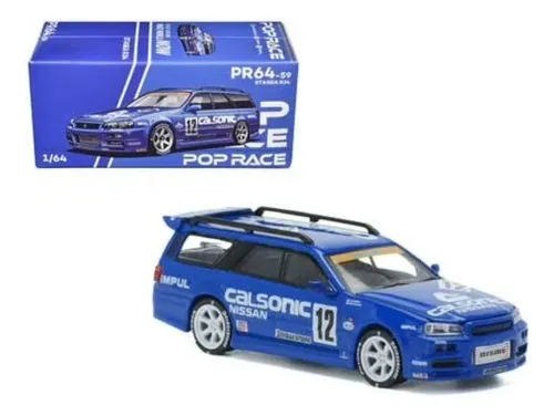 Pop Race Nissan Gt-r Stagea R34 Pr64-59 Azul | MercadoLivre