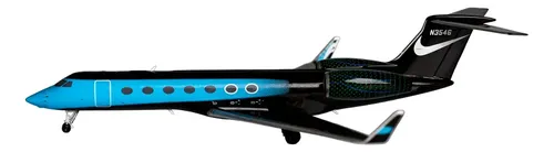 Miniatura Avião 1/200 Ng Model Nike Gulfstream G550 Preto