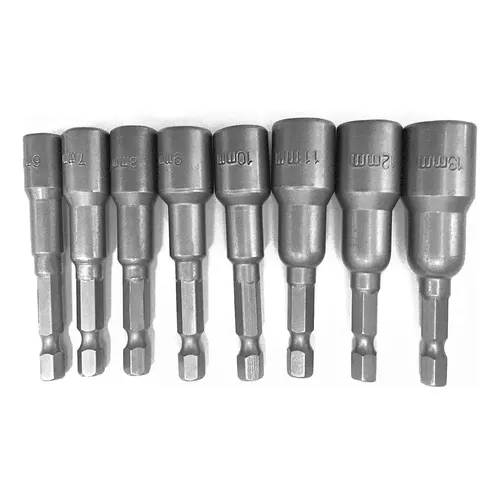 8pcs 1/4 Inch Hex Magnetic Driver Socket Set Metric Impa-fs