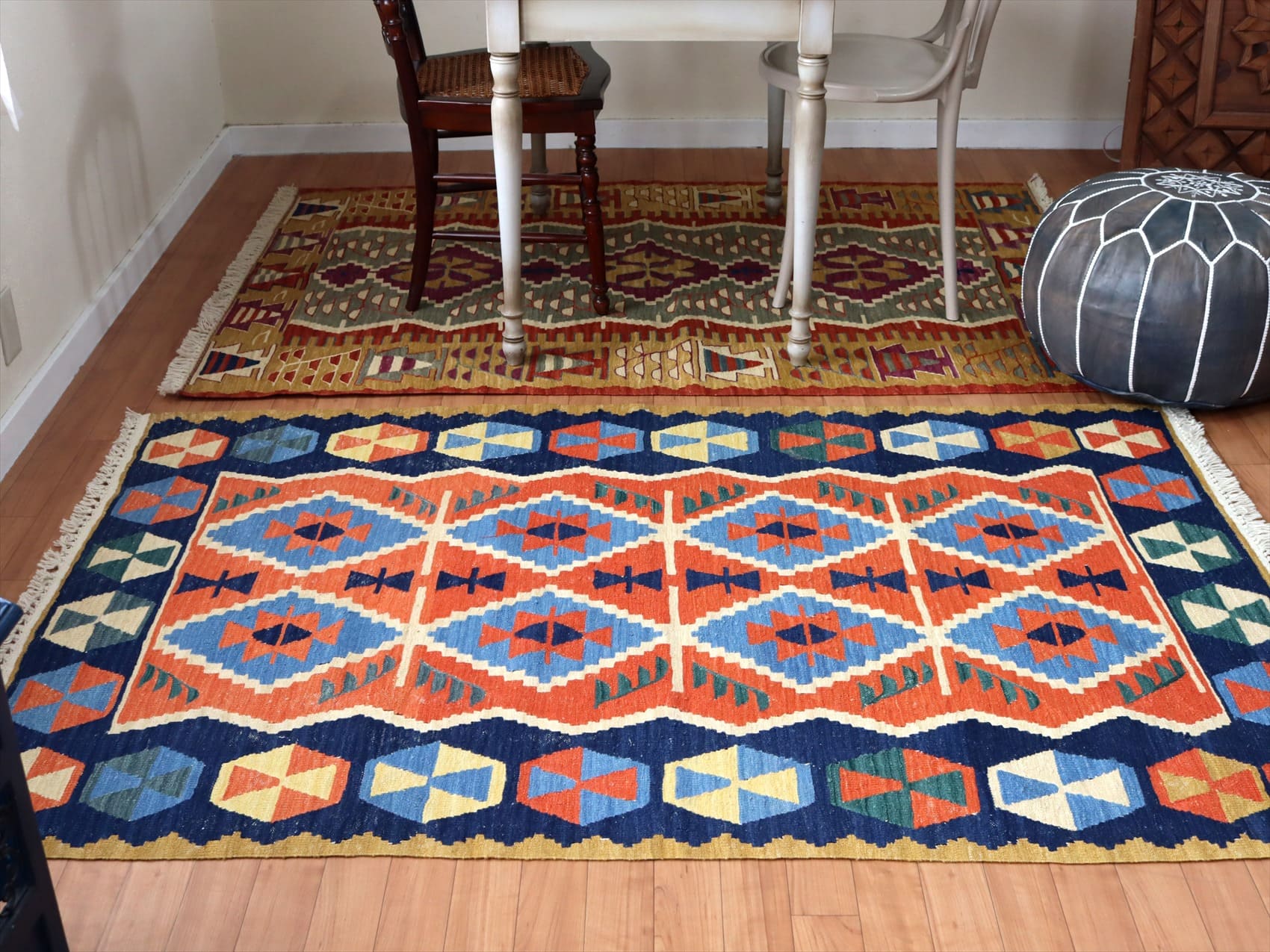 トルコの手織りキリム ウシャク180×119cm ベレケットのモチーフ