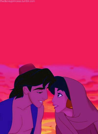 Aladdin and Jasmine at sunset