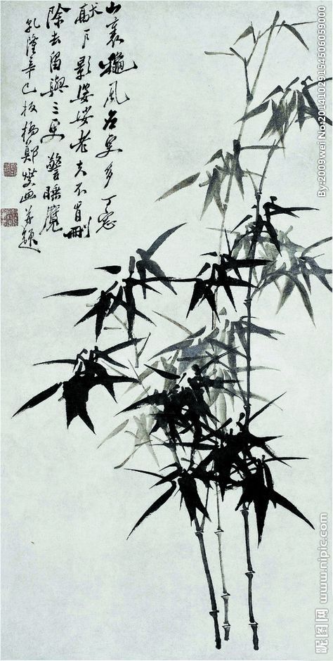 郑板桥国画竹设计图__绘画书法_文化艺术_设计图库_昵图网