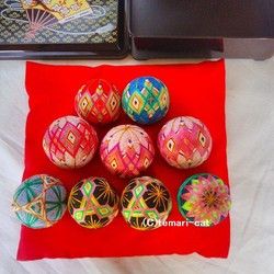 絹てまり「9つのお重詰め、お雛様セット」 手まり 手毬 手鞠