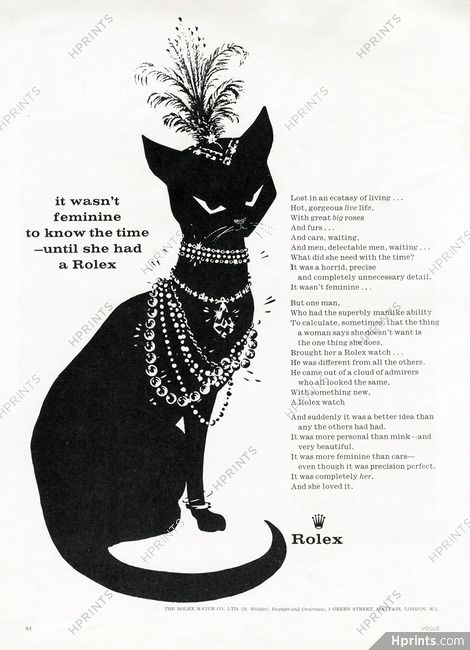 Rolex 1959 Cat (English text) — Advertisement