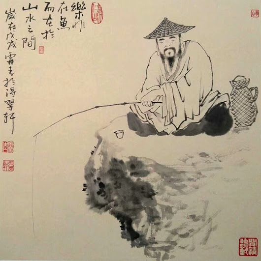 A fisherman - Chinese ink painting.