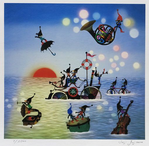 藤城清治「こびとの旅立ち」卸価格販売