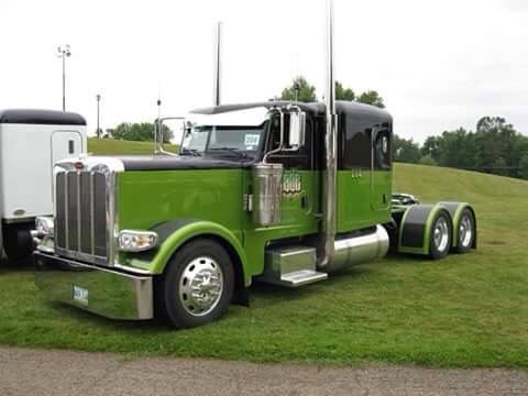 Black on green semi very cool