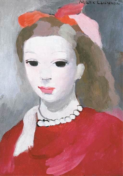 Marie Laurencin (1885-1956) , Jeune fille au collier de perles
