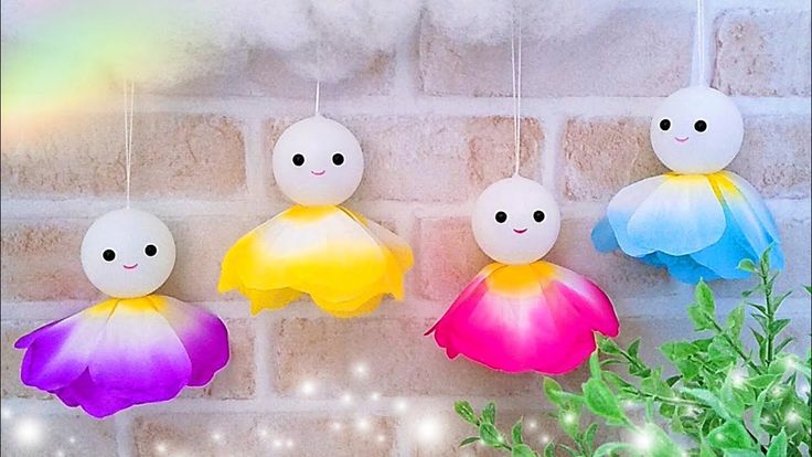 簡単】てるてる坊主の作り方✨【気分も晴れる🌈】100均アレンジDIY