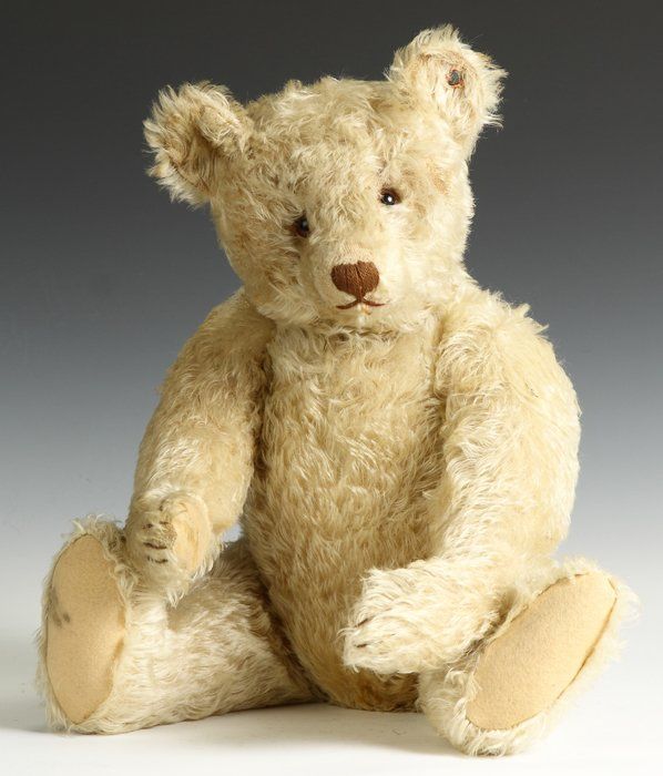 Vintage White Mohair Steiff Teddy Bear : Lot 197