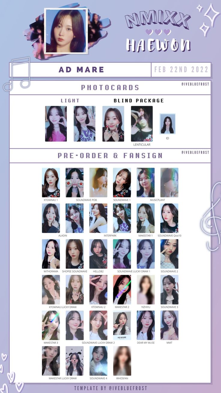 NMIXX | AD MARE HAEWON ALL PHOTOCARDS | PRE ORDER