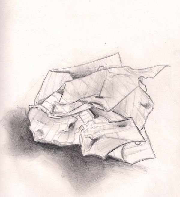 Image result for drawing of a crumpled piece of paper