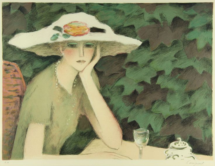 カシニョール（Cassigneul）、着物を着たパリジェンヌ、希少な画集より