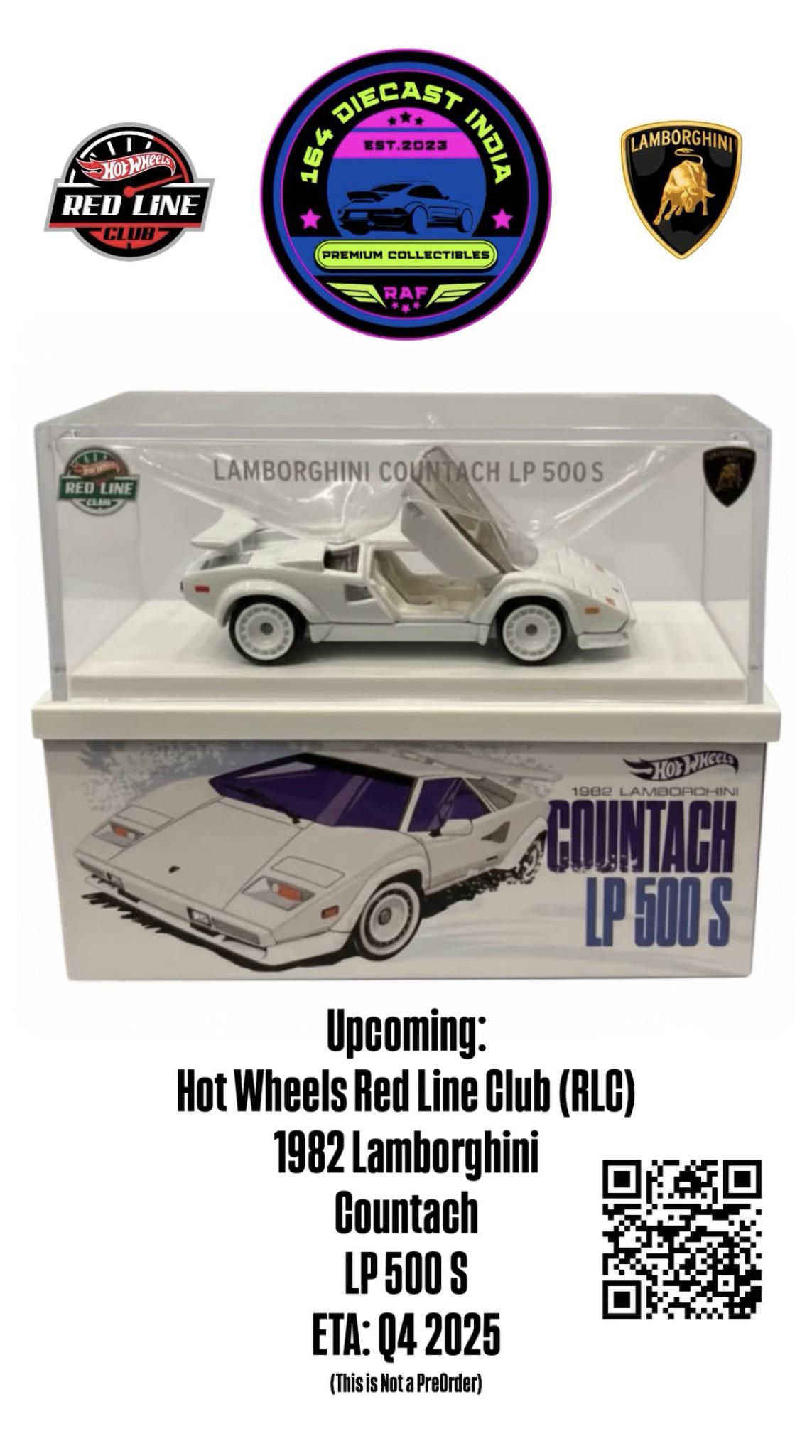 近日発売予定：Hot Wheels Red Line Club (RLC) - 1982 Lamborghini