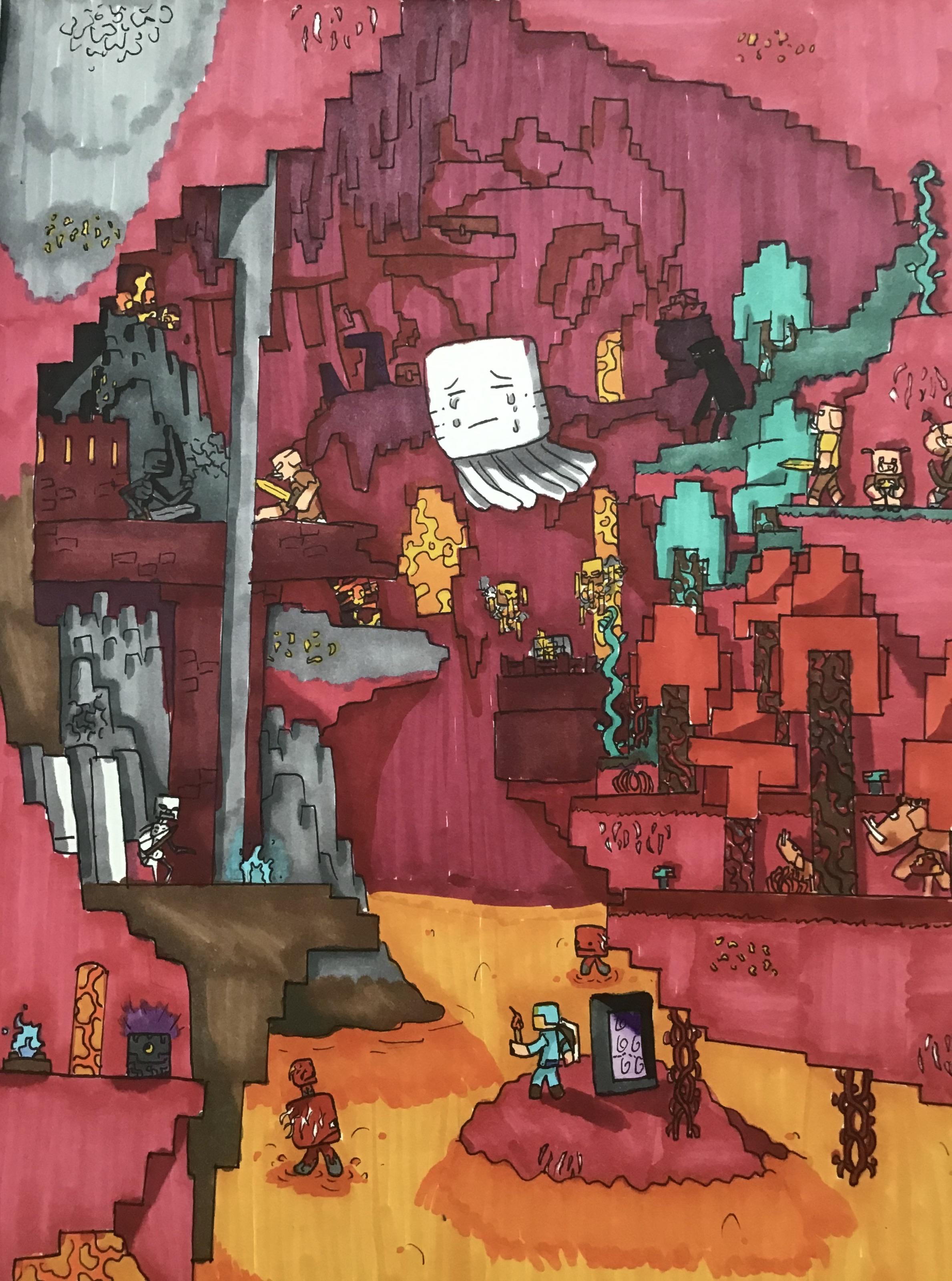 ネザーアップデートが来るから、それの絵を描いてみた。どう思う？ : r