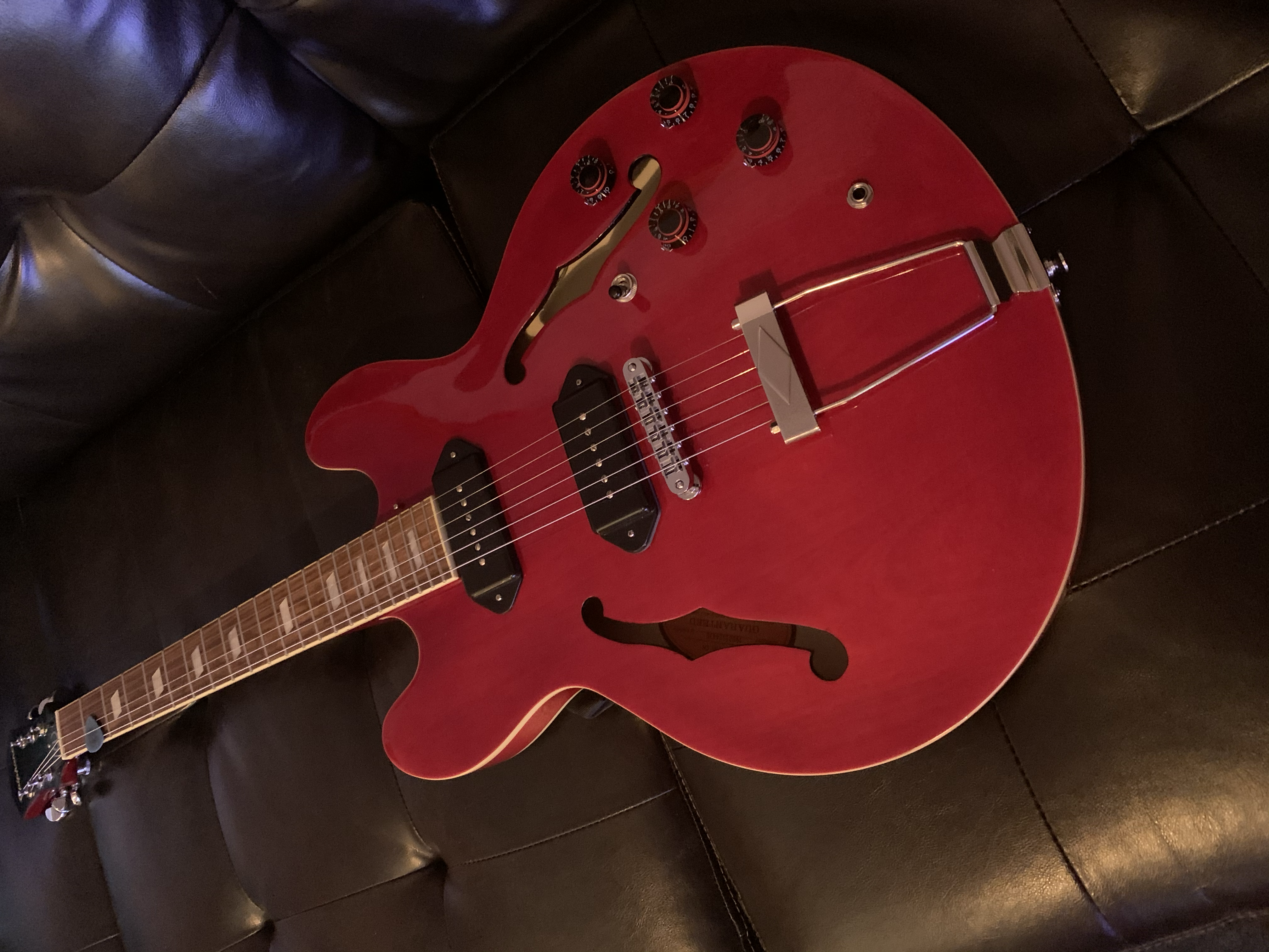Epiphone Casino with New Lindy Fralin P90 pickups. : r/guitars