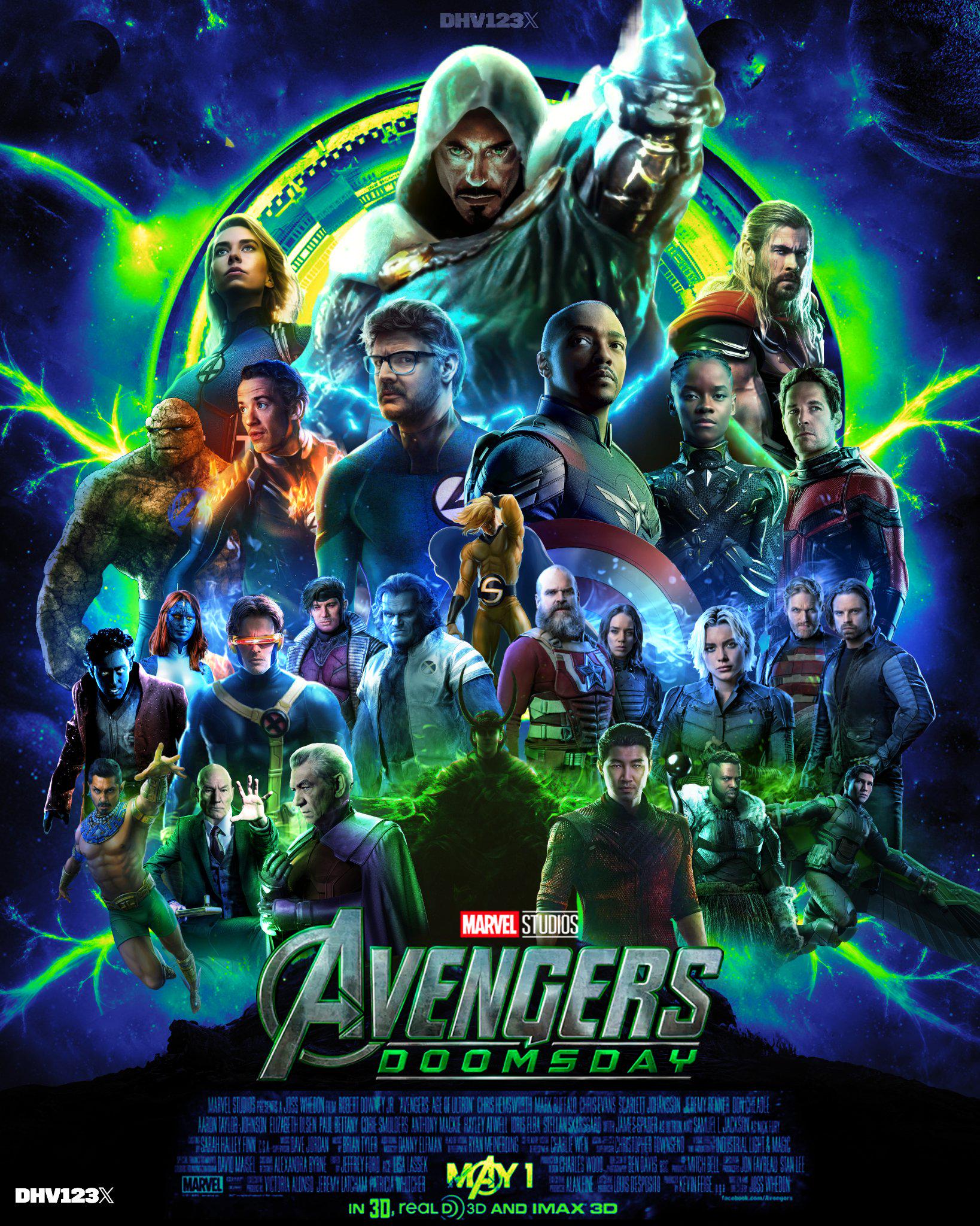 アベンジャーズ ドゥームズデイ ポスター。今のところ確認されている