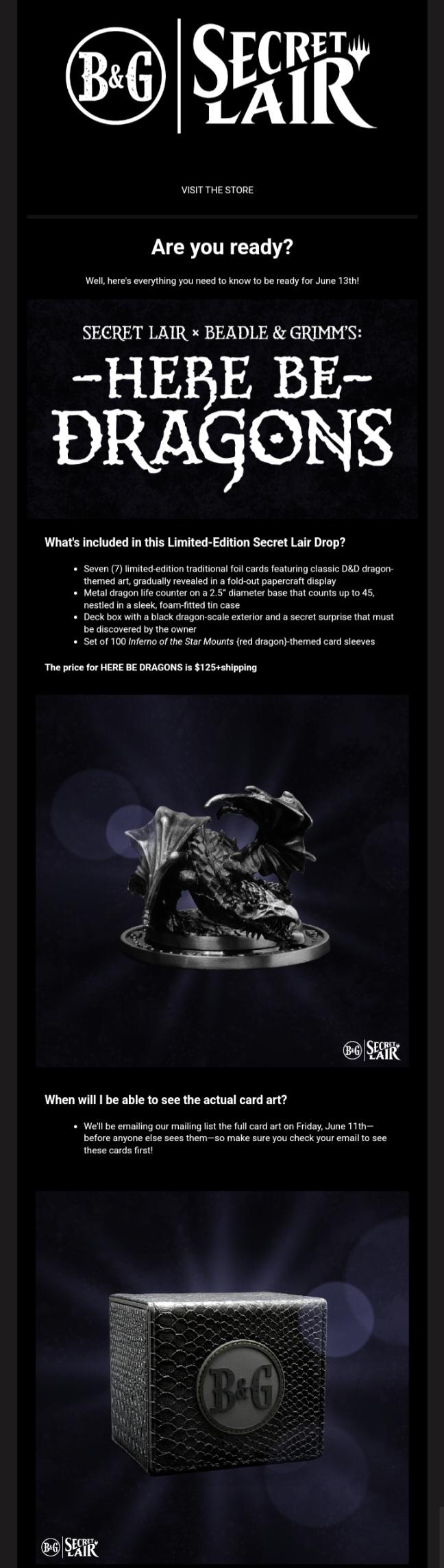 Secret Lair x Beadle & Grimm's HERE BE DRAGONS Details (125 USD