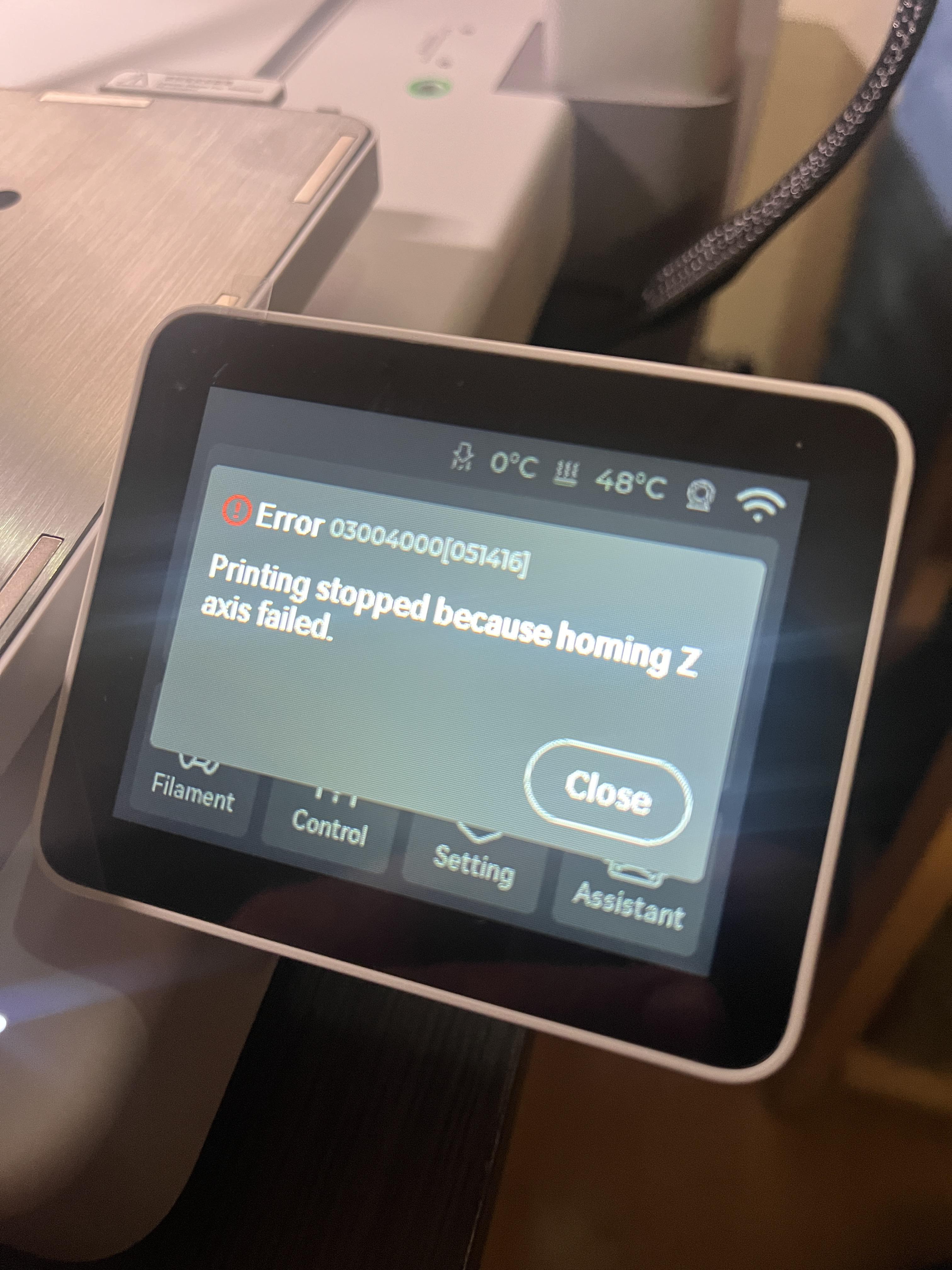 Calibration failed due to Z axis? : r/BambuLabA1