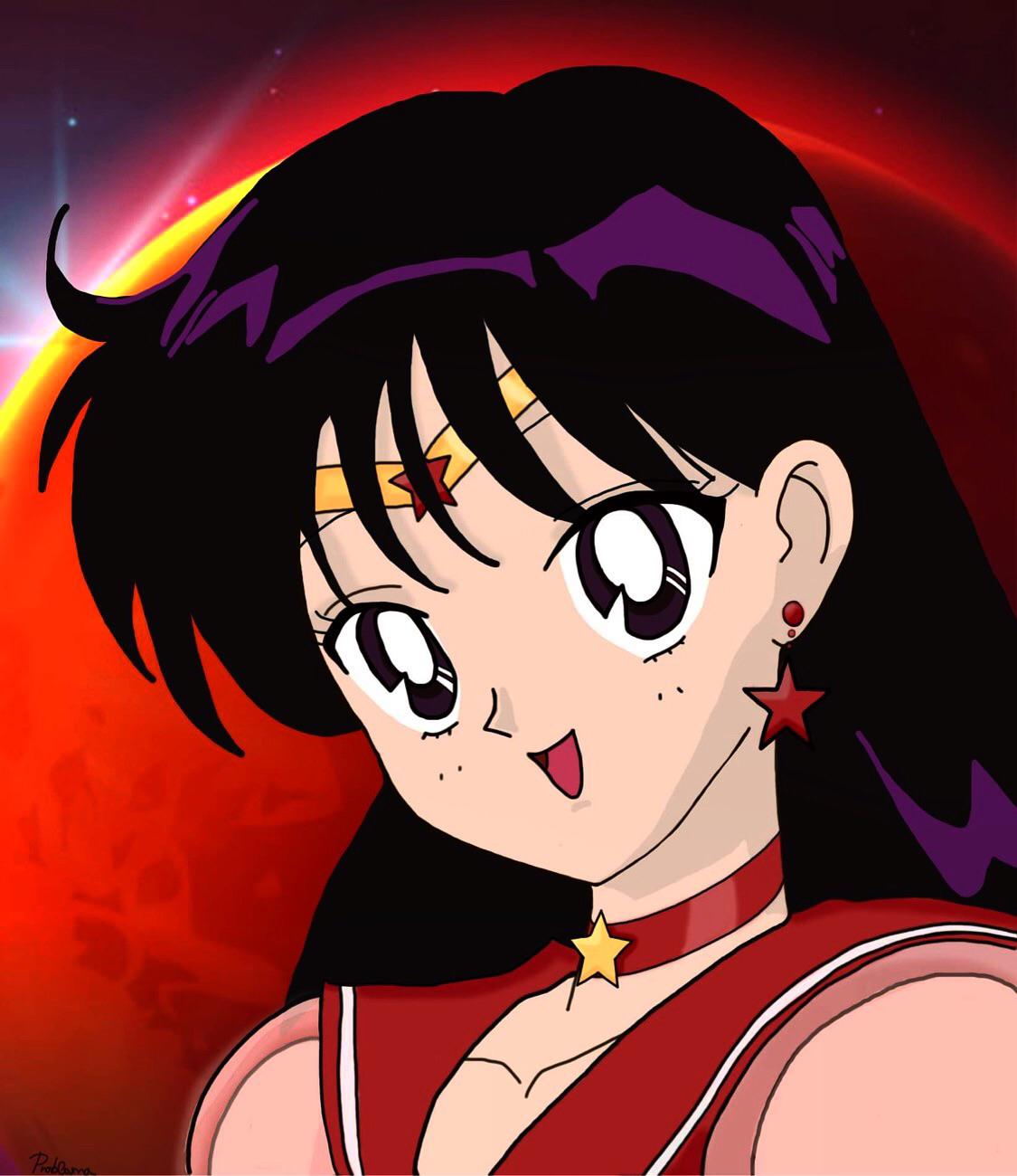 エターナルセーラーマーズをPhotoshopで描き直しました。90年代の